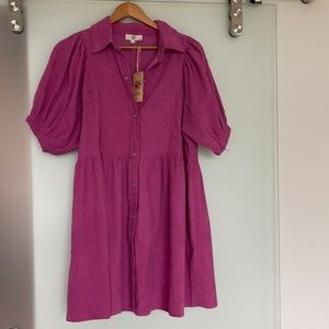 NWT Entro size Medium Pink Corduroy Dress